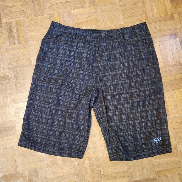 Mens Fox Black and Blue Plaid Shorts sz 38 - Picture 1 of 9